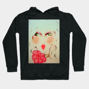 BLONDE PENCIL DRAWING DECO BEAUTY FACE Hoodie